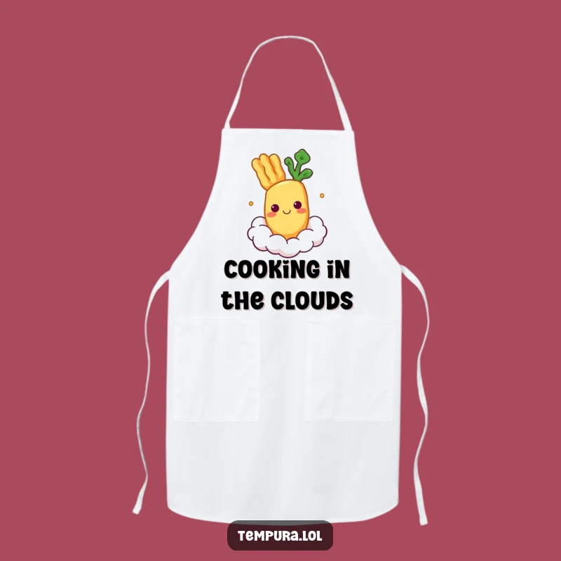 Funny Floating Tempura Veggie Apron: Cook with Calm Delight