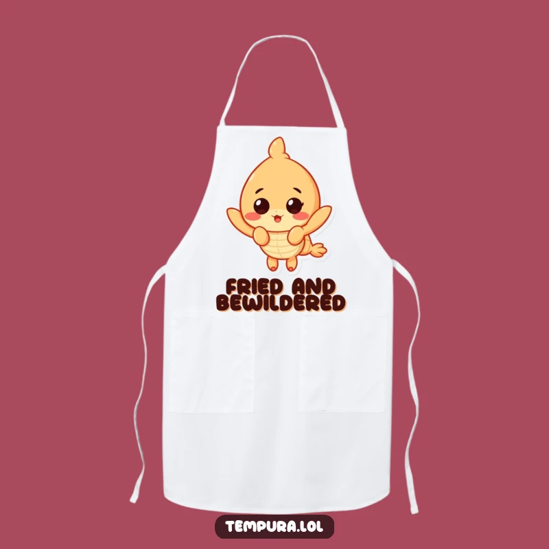 Funny Surprised Shrimp Apron: Tempura Reaction, Great Kitchen Funny Gift