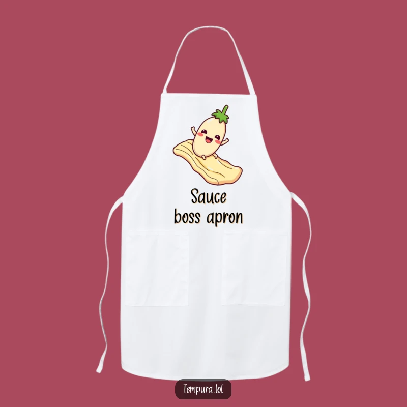 Funny Eggplant Sauce Slide Apron: Hilarious Kitchen Wear for Food Lovers
