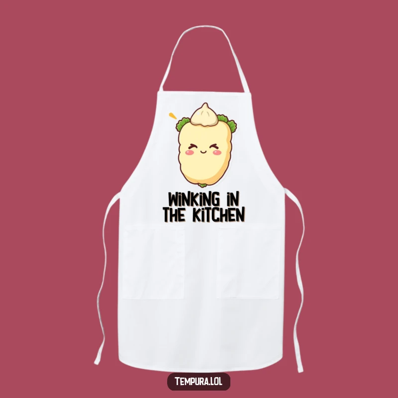 Funny Winking Tempura Vegetable Apron - Kitchen Fun and Hilarious Protection