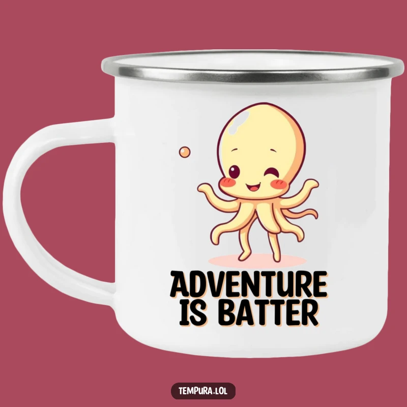 Funny Tempura Squid Dance Camping Mug: Cheerful Outdoor Fun, Great Funny Gift!