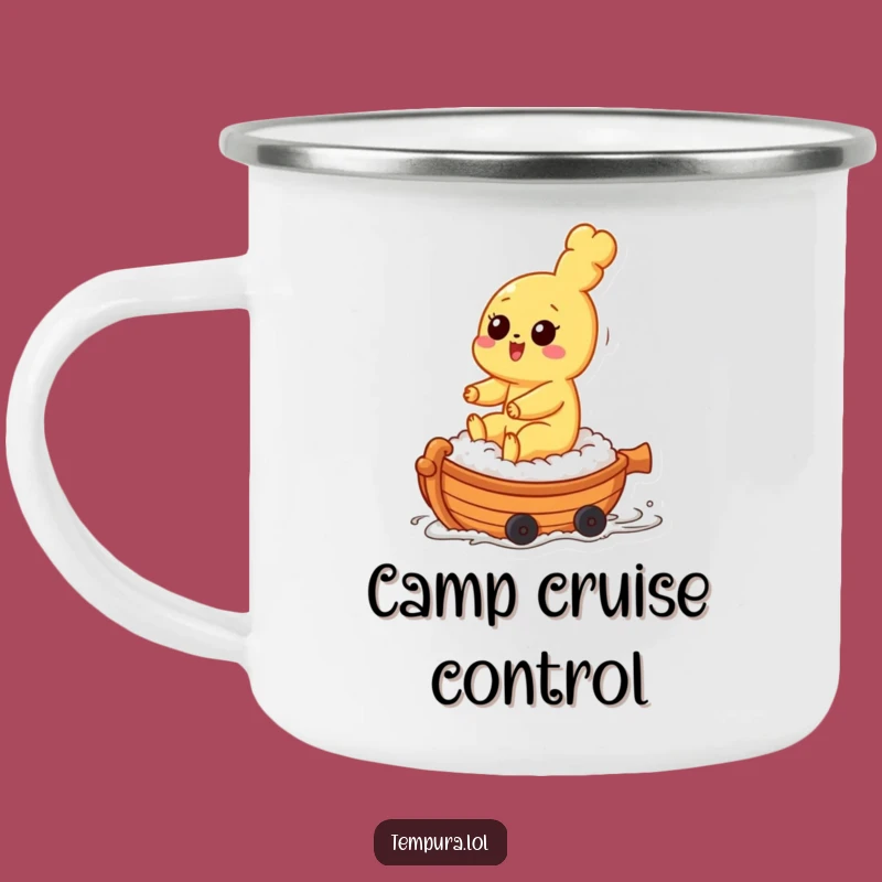 Funny Tempura Sushi Rider Camping Mug: Adventure Fuelled by Fun and Sushi!