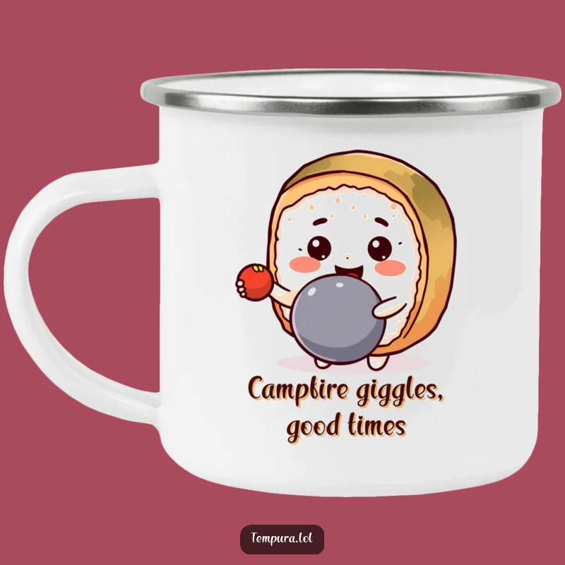 Funny Kawaii Sushi Roll Camping Mug: Adventure Fuel with a Smile