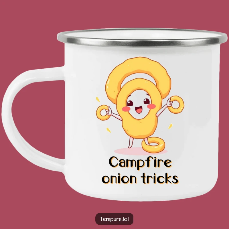 Funny Onion Ring Juggler Camping Mug: Durable & Hilarious Food Drinkware