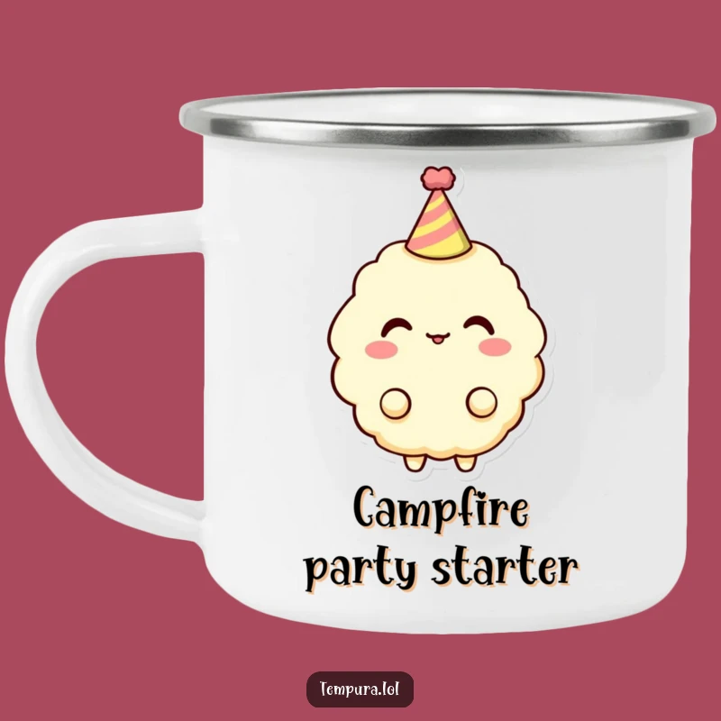 Funny Tempura Party Camping Mug: Hat Fun, Outdoor Humor, Gift