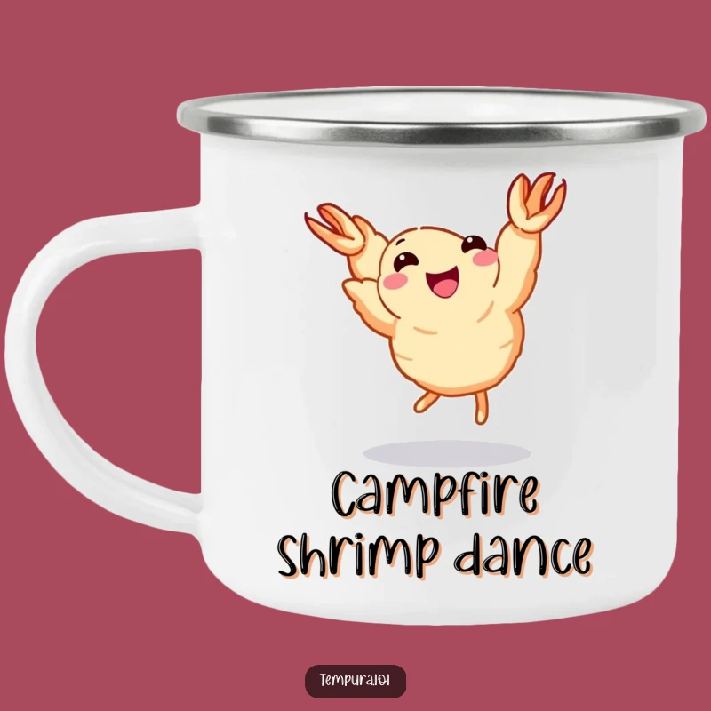 Funny Dancing Shrimp Camping Mug: Outdoor Dance - Humorous Adventure Gift