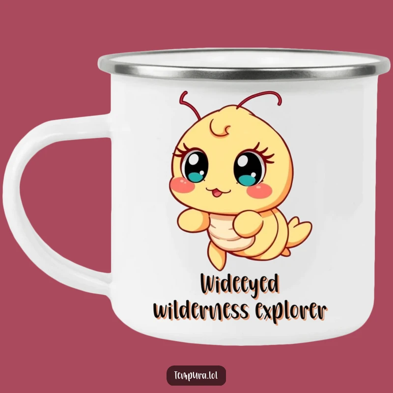 Funny Excited Shrimp Camping Mug: Enthusiastic Outdoor Companion, Hilarious Gift
