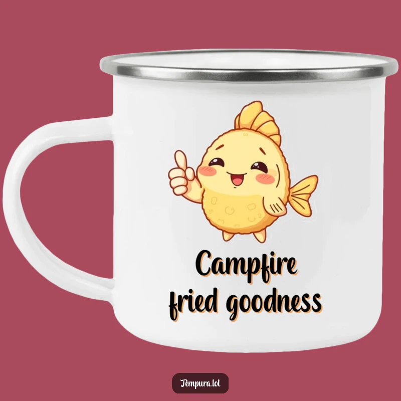 Funny Fish Tempura Camp Mug: Thumbs Up for Outdoor Feasts Gift