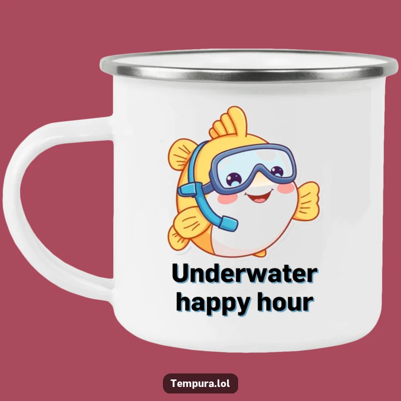 Funny Tempura Fish Snorkel Camping Mug: Adventure-Ready Humor