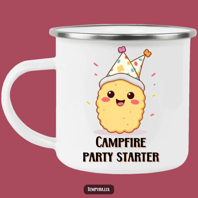 Funny Tempura Party Camping Mug: Adventure Fuelled by Festive Cheer!
