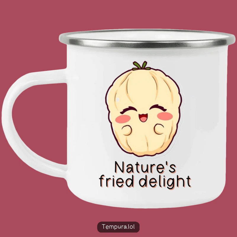 Funny Glee Vegetable Tempura Camping Mug: Durable Cartoon Cup for Outdoor Joy