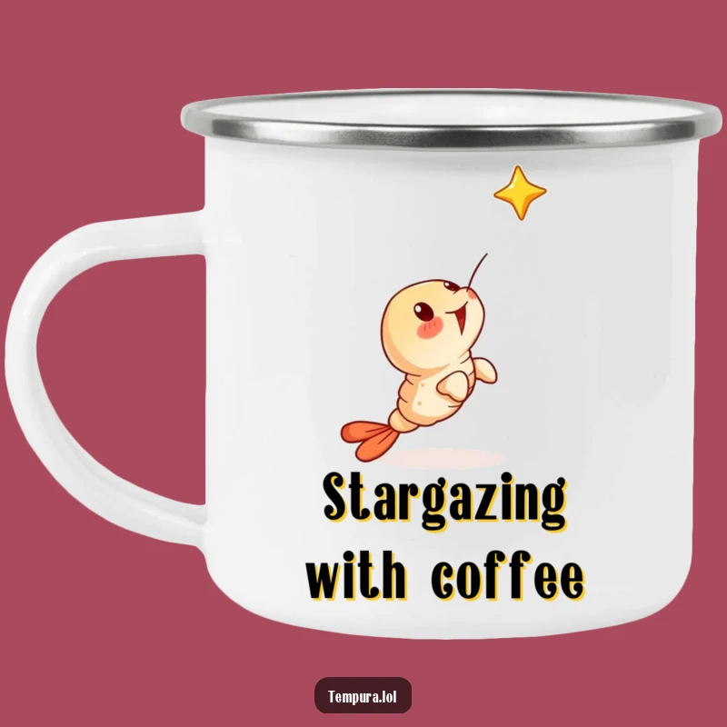 Funny Surprised Tempura Shrimp Camping Mug - Stargazing Companion, a Perfect Funny Gift