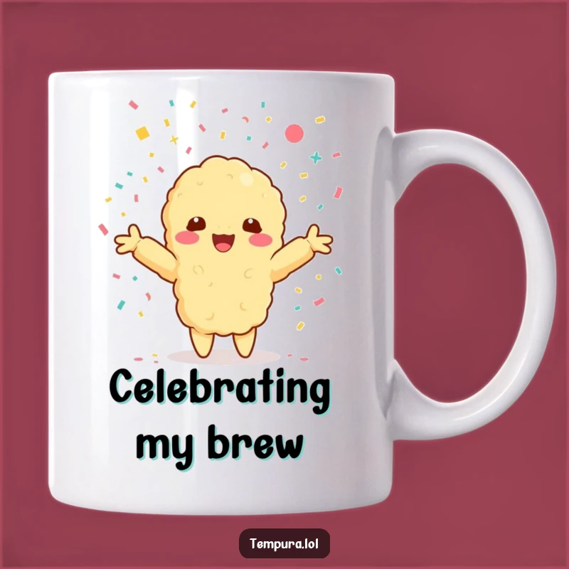 Funny Kawaii Tempura Confetti Mug: Joyful Celebration Shrimp Gift