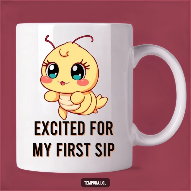 Funny Excited Shrimp Mug: Wide-Eyed Wonder, Perfect Humorous Gift
