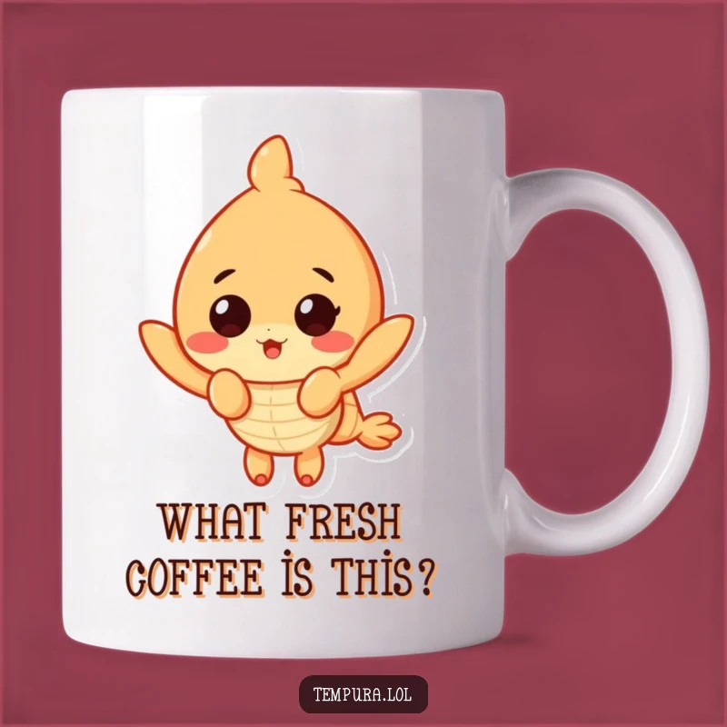 Funny Surprised Shrimp Mug: Tempura Reaction, Perfect Gift for Shocked Foodies