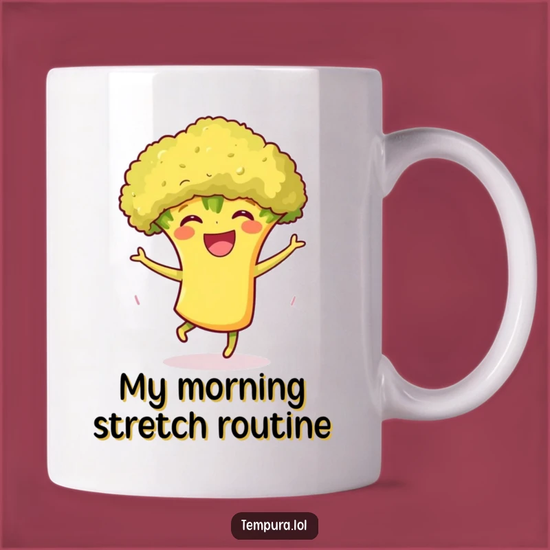 Funny Tempura Broccoli Dance Mug: Joyful Veggie Gift for Humor Lovers