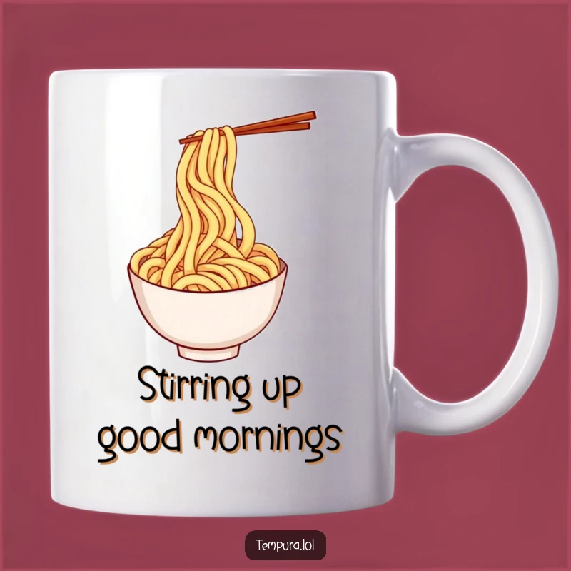 Funny Udon Noodle Twirl Mug: Playful Cartoon Ramen Cup, Perfect Humorous Gift