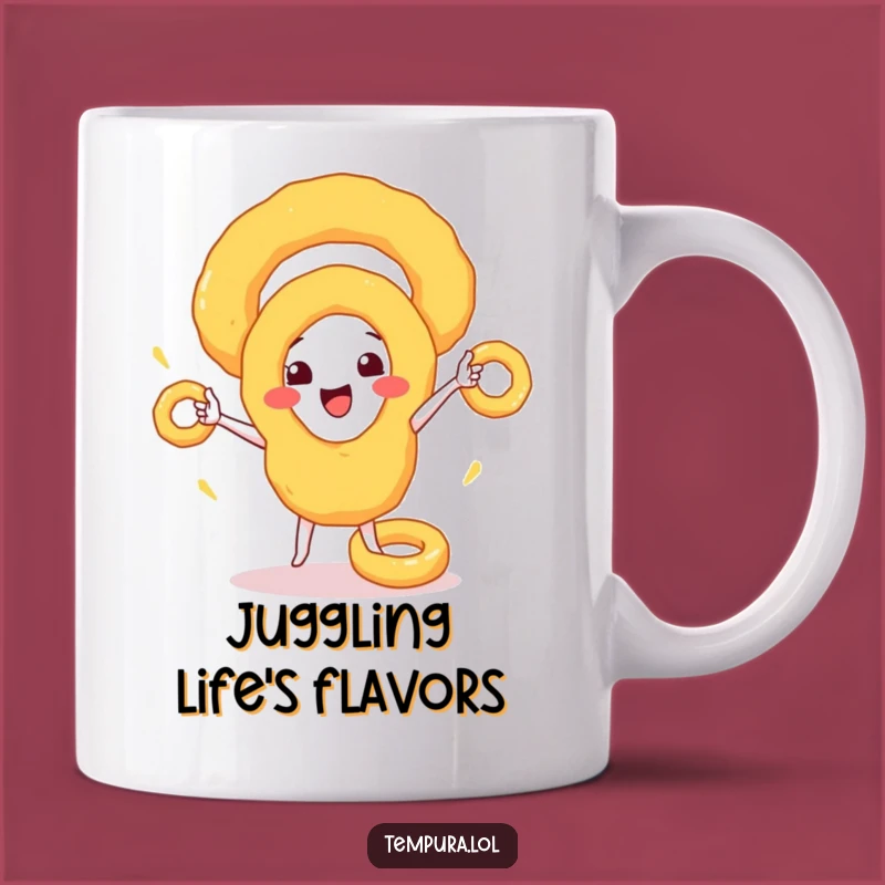Funny Onion Ring Juggler Mug: A Hilarious Fried Food Gift for Foodies