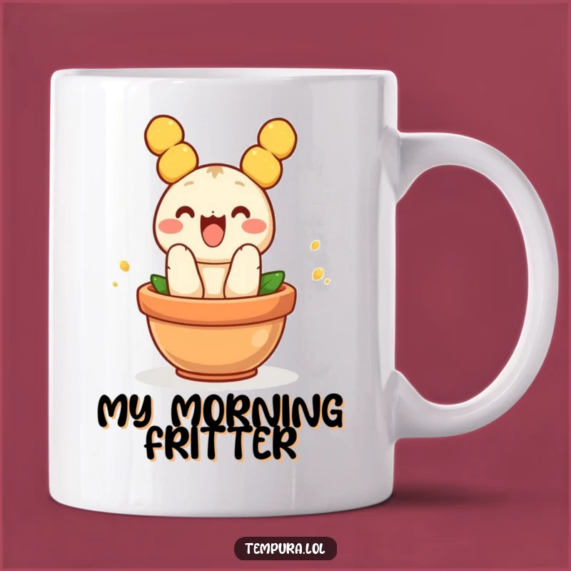Funny Jumping Tempura Mug: Joyful Fried Food Humor & Gift