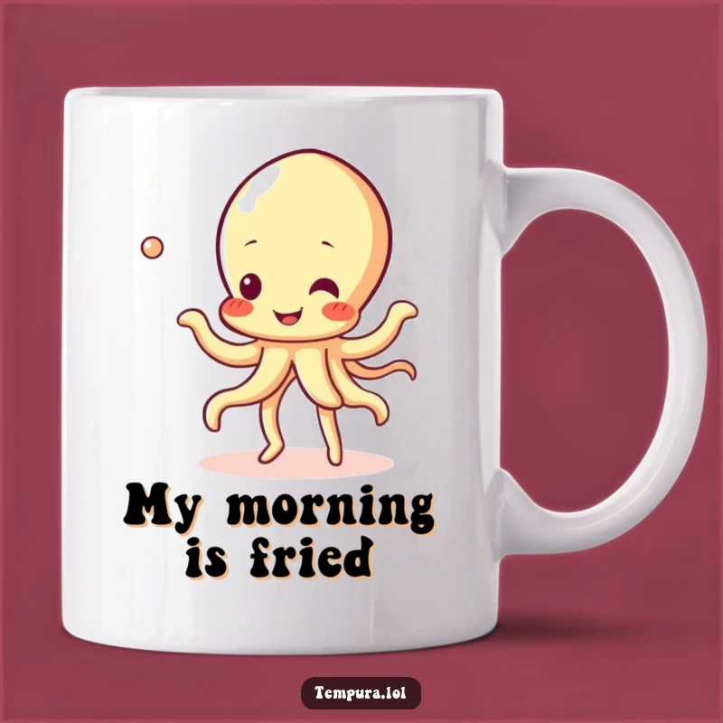 Funny Tempura Squid Dance Mug: A Cheerful Seafood Treat, Perfect Funny Gift!