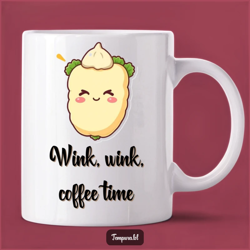 Funny Winking Tempura Vegetable Mug - Cheeky and Hilarious Foodie Gift