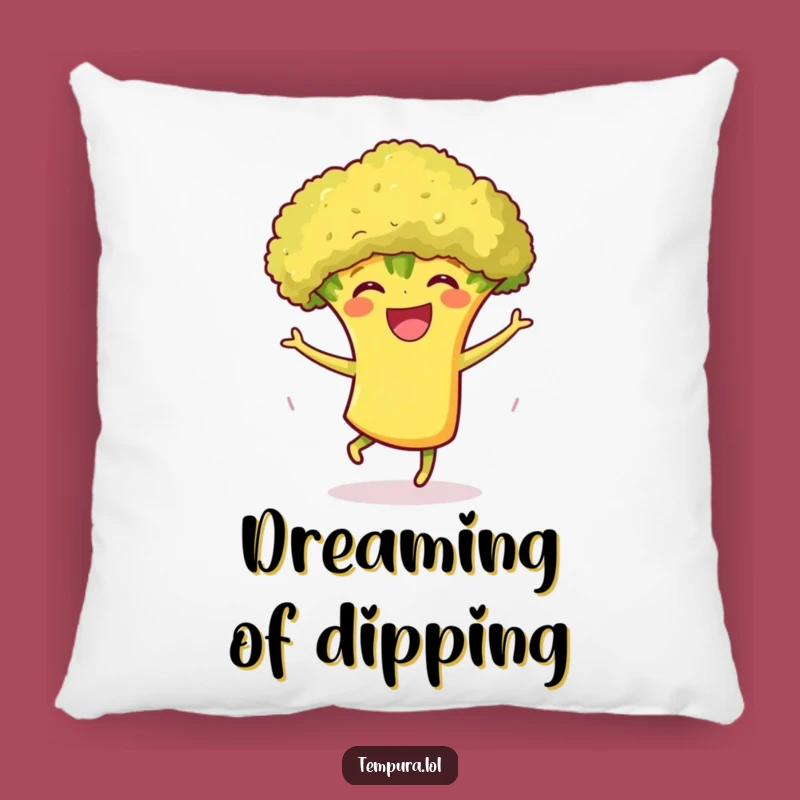 Cozy Funny Tempura Broccoli Dance Pillow: Soft, Joyful Veggie Decor