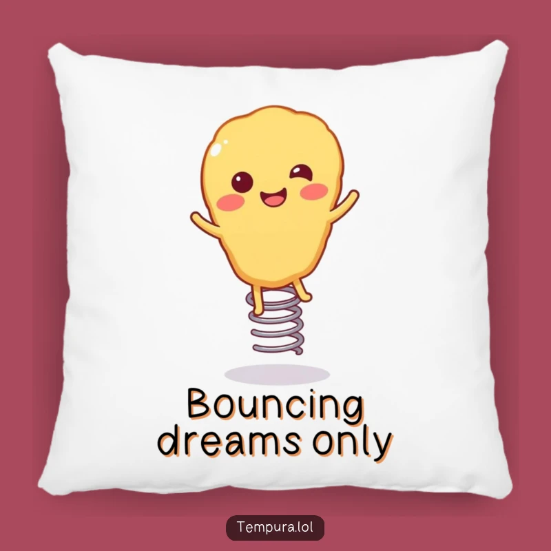 Funny Comfy Bouncing Tempura Pillow: Happy Fried Character Cushion, Soft & Hilarious Funny Gift