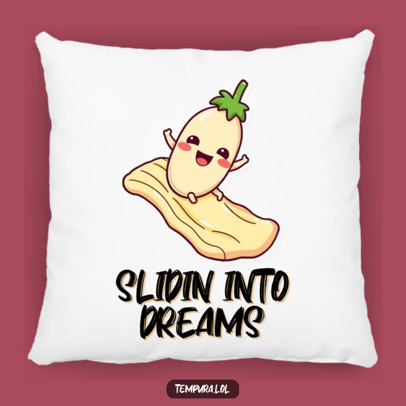 Funny Eggplant Sauce Slide Pillow: Cozy & Hilarious Food Accent