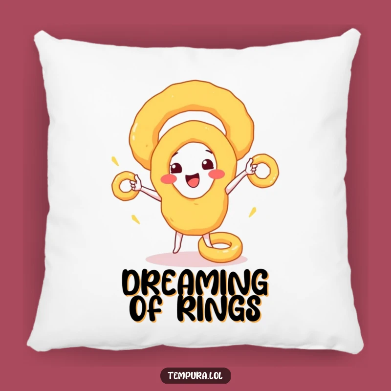 Funny Onion Ring Juggler Pillow: Cozy & Hilarious Food Accent