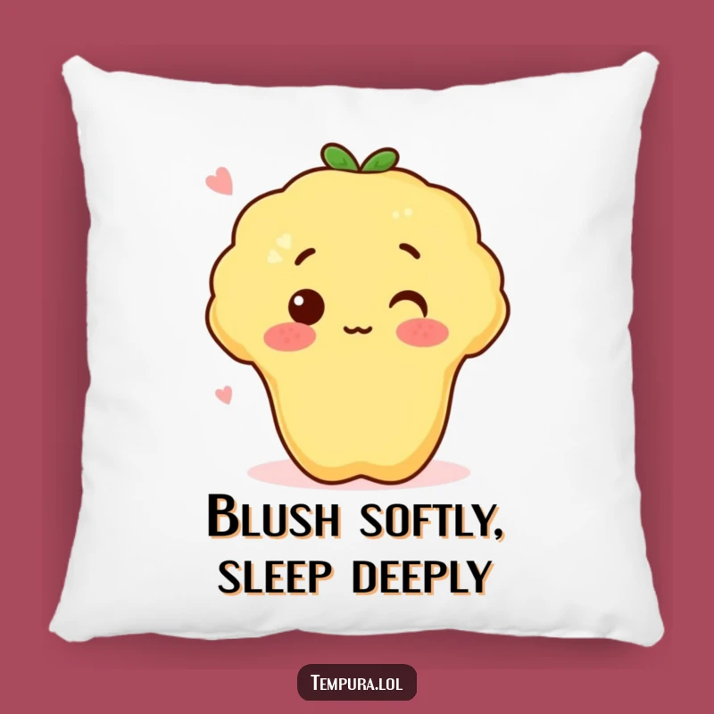 Funny Surprised Sweet Potato Tempura Pillow - Soft and Hilarious Decor Accent