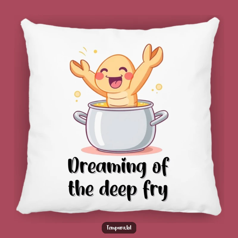 Funny Tempura Shrimp Leaping Pillow: Cuddle Up with Culinary Comedy!