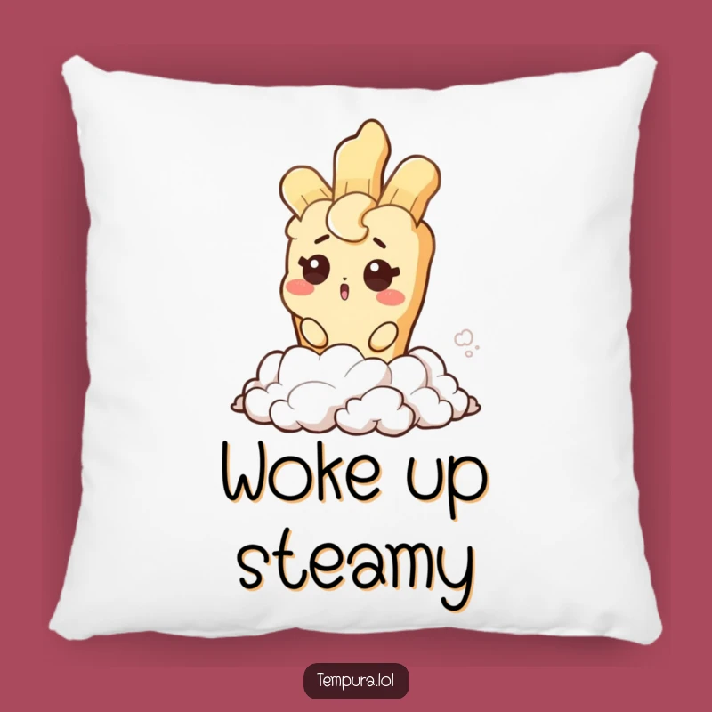 Funny Tempura Steam Wink Pillow: Cozy Cushion for Steamy Comfort