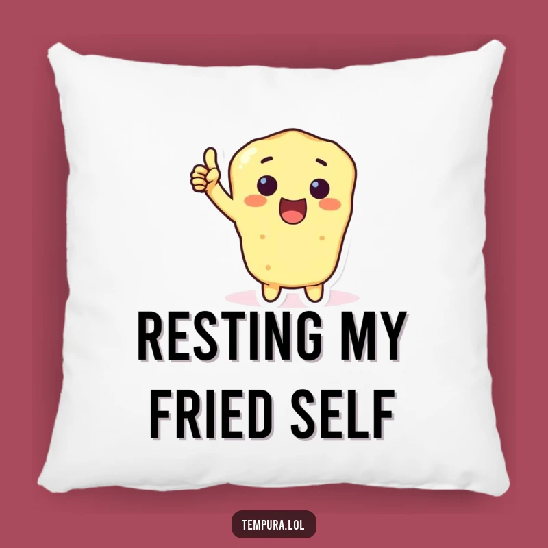 Funny Tempura Thumbs-Up Pillow: Cozy Approval Decor Gift