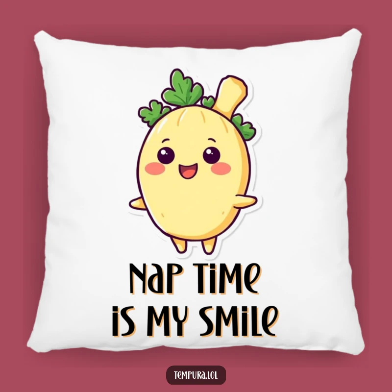 Funny Tempura Veggie Smile Pillow: Comfy Cushion with a Cheerful Bite