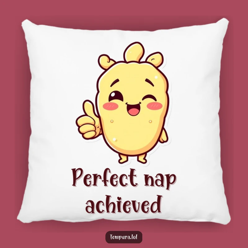 Funny Tempura Thumbs Up Pillow: Cozy Comfort with a Positive Message!