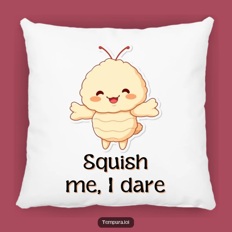 Funny Cozy Tempura Shrimp Pillow: Fluffy Hug Character Cushion, Soft & Hilarious Funny Gift