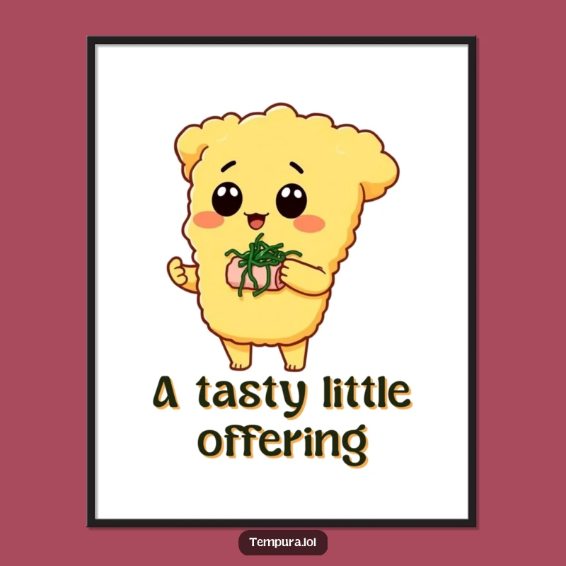 Funny Tempura Snack Digital Art: Seaweed Print, Humorous Decor, Gift