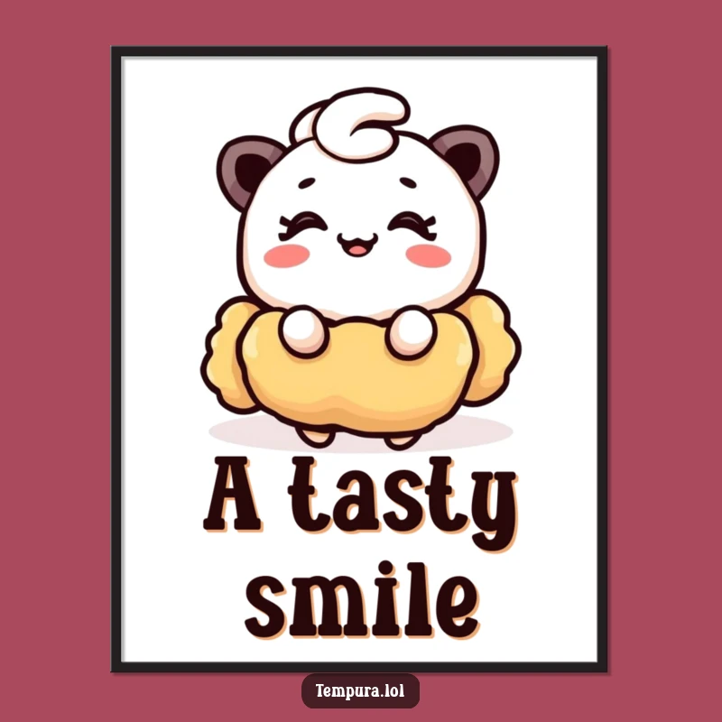 Funny Winking Tempura Digital Art: Cheerful Foodie Wall Decor