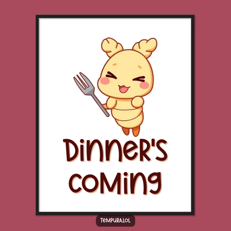 Funny Tempura Shrimp Digital Art: Mischievous Winking Decor