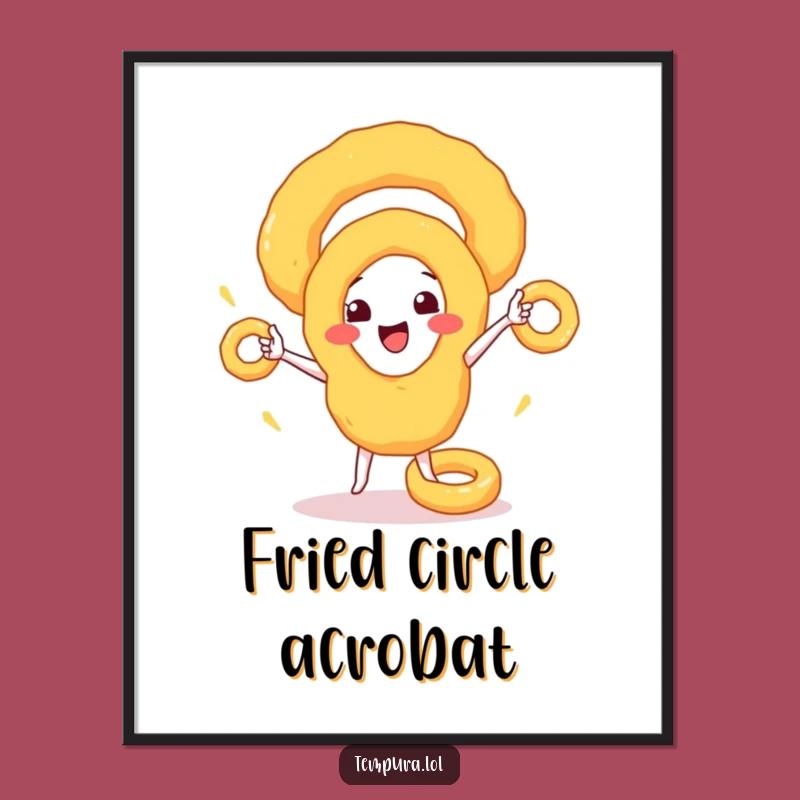 Funny Onion Ring Juggler Digital Print: Instant Hilarious Food Wall Decor