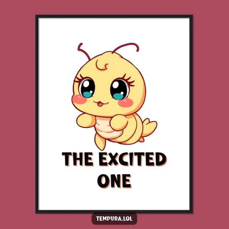 Funny Excited Shrimp Digital Art: Printable Wonder, Hilarious Gift