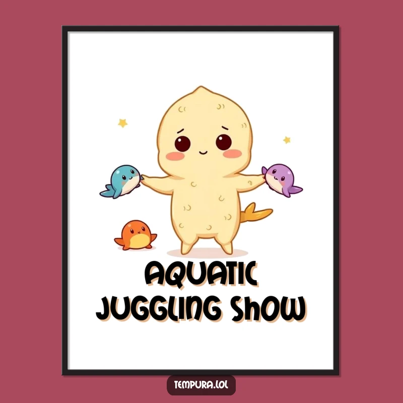 Funny Juggling Tempura Digital Art: Instant Circus Fun for Your Walls
