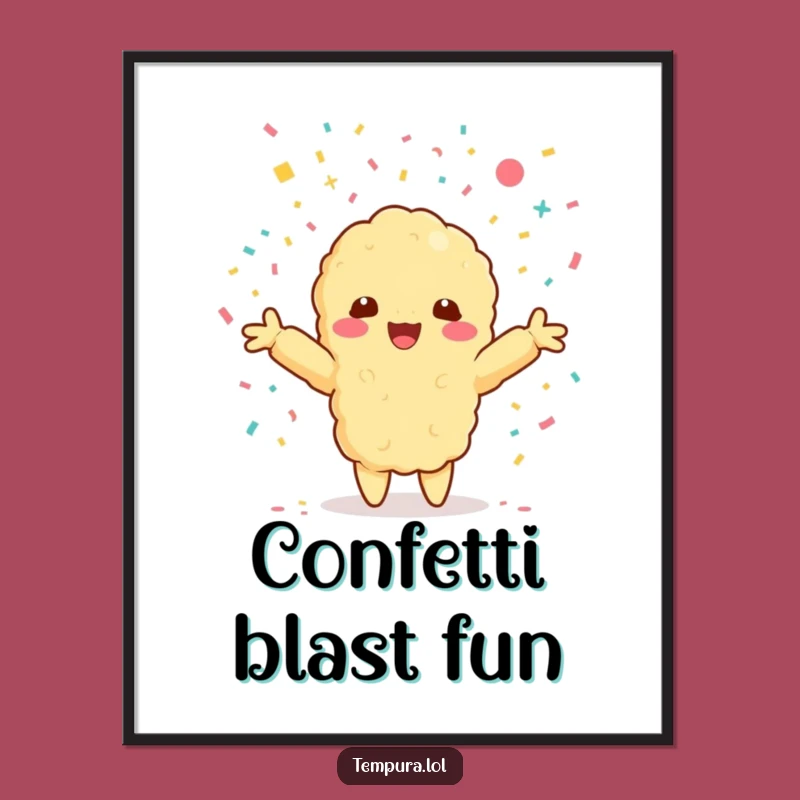 Funny Kawaii Tempura Confetti Digital Art: Joyful Celebration Decor