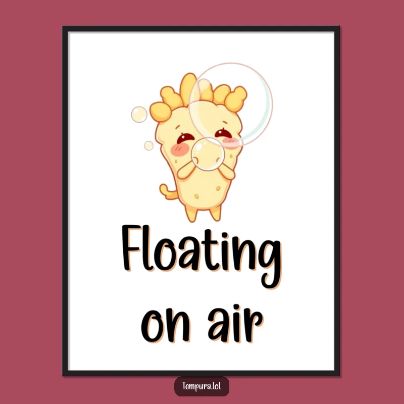 Funny Tempura Bubble Blowing Digital Art - Instant Joyful Decor