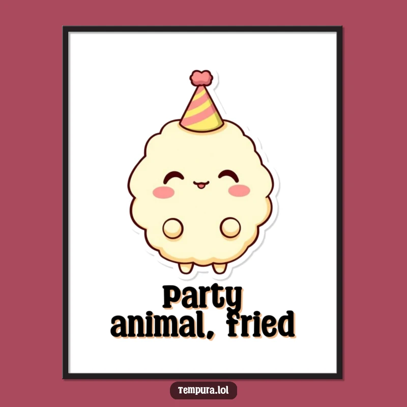 Funny Tempura Party Digital Art: Hat Print, Humorous Decor, Gift