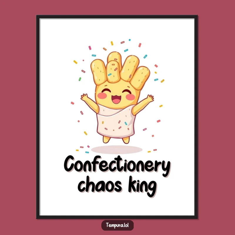 Funny Tempura Sprinkle Juggling Digital Print: Cheerful Art for Instant Joy