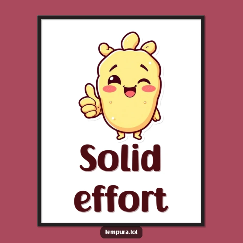 Funny Tempura Thumbs Up Digital Art: Instant Positivity for Your Space!