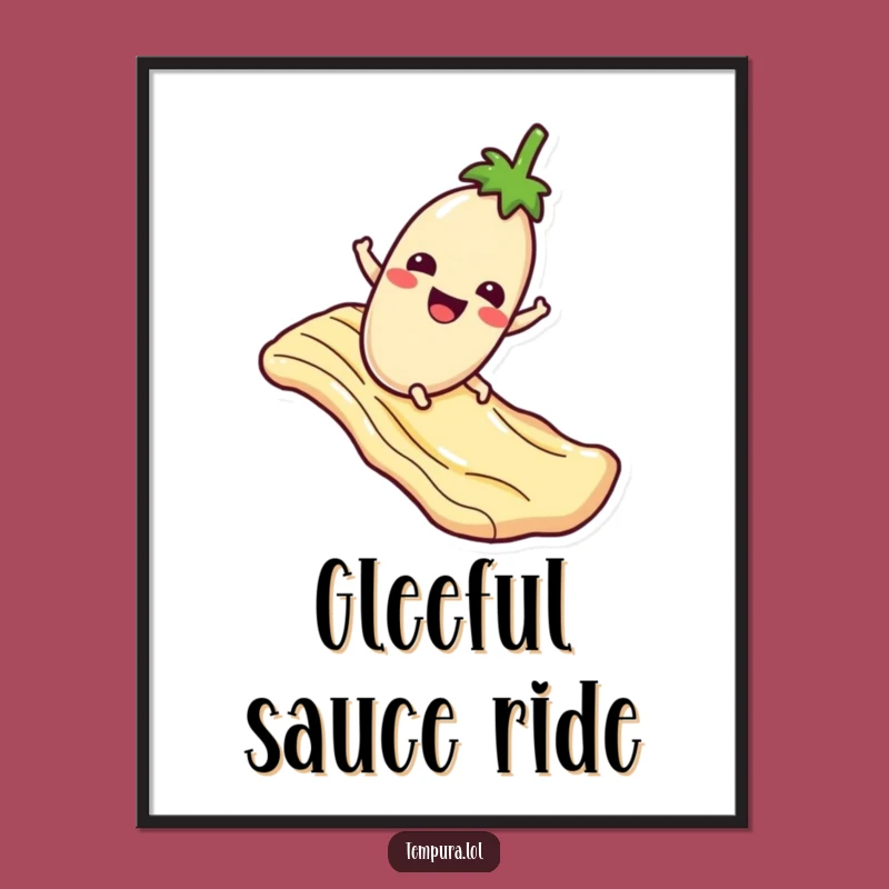 Funny Eggplant Sauce Slide Digital Print: Instant Hilarious Food Wall Decor
