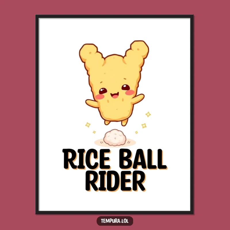 Funny Tempura Rice Ball Digital Print: Instant Joy for Your Walls