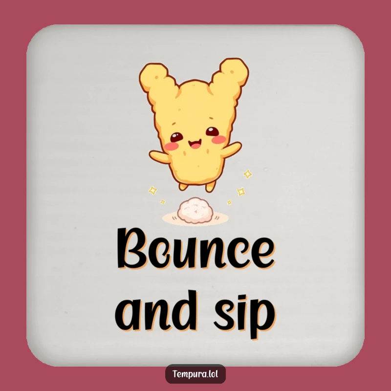 Funny Tempura Rice Ball Coaster: Protect Surfaces with Joy